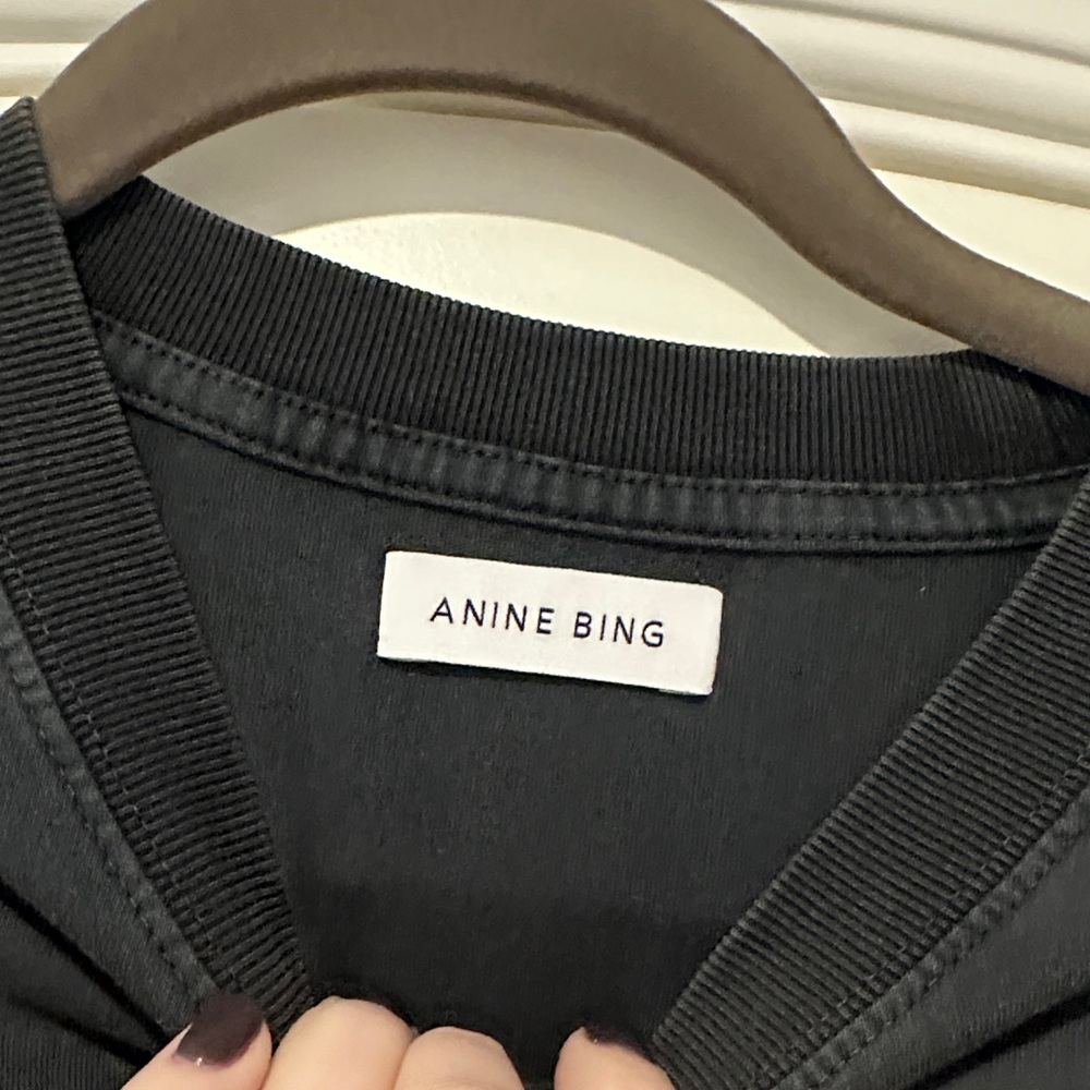 Anine Bing Charcoal Eagle Tee - Picture 4 of 6
